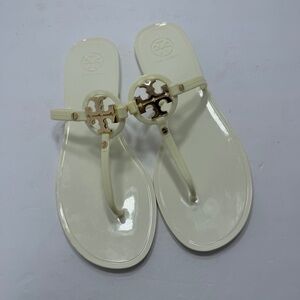 Tory Burch Mini Miller Jelly Sandals Ivory Size 9M